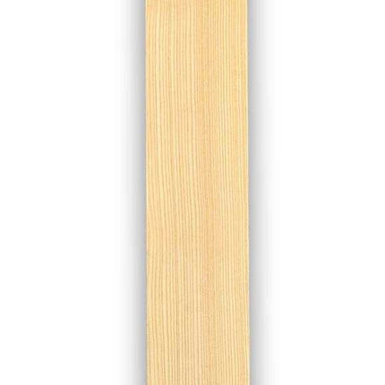 Lang, smal vel naturel essen houtfineer zonder backing, 205 x 13 cm. Perfect voor creatieve toepassingen en houtbewerking.